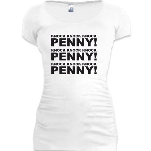 Женская удлиненная футболка Тук тук, Пенни!
