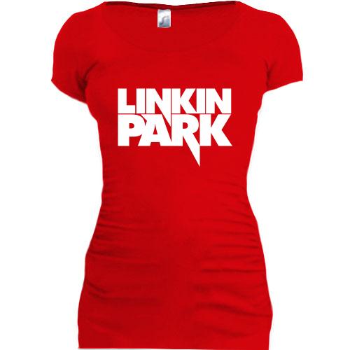 Женская удлиненная футболка Linkin Park Логотип