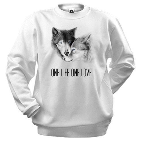 Світшот з вовками One Life One Love