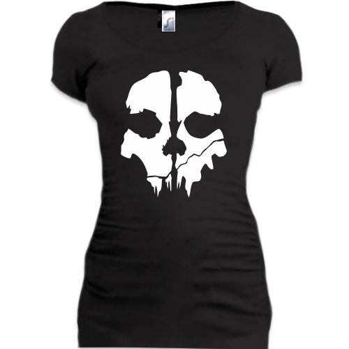 Женская удлиненная футболка CoD Ghosts (Skull)