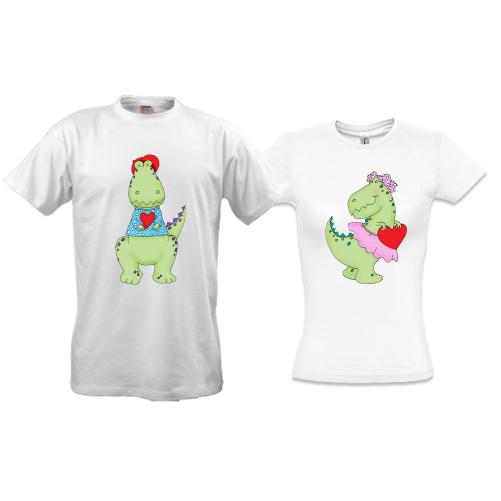 Парные футболки с динозавриками