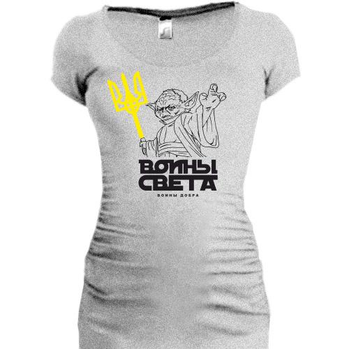 Женская удлиненная футболка Воины света (2)