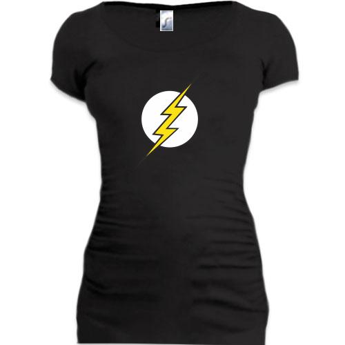 Женская удлиненная футболка Шелдона Black Flash