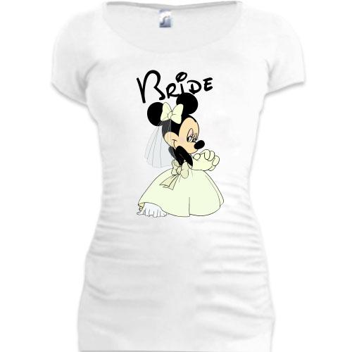 Женская удлиненная футболка Невеста Мини