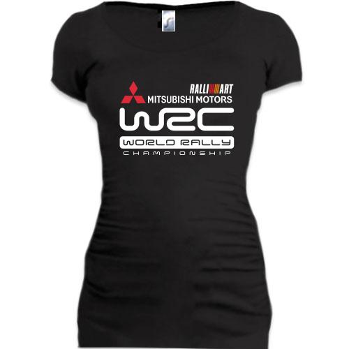 Женская удлиненная футболка Mitsubishi wrc
