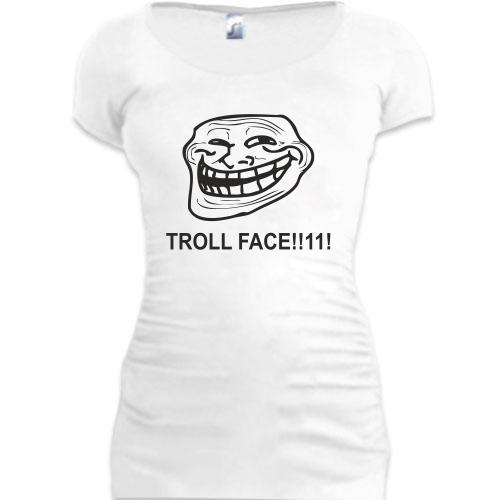 Женская удлиненная футболка Trollface