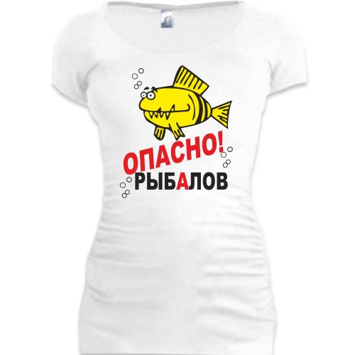 Женская удлиненная футболка Рыбалов