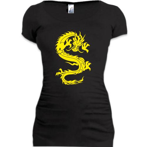 Женская удлиненная футболка Дракоша