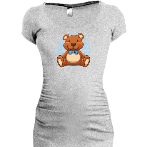 Подовжена футболка з ведмедиком
