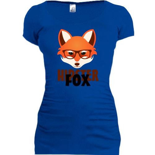 Подовжена футболка з лисицею Hipster Fox