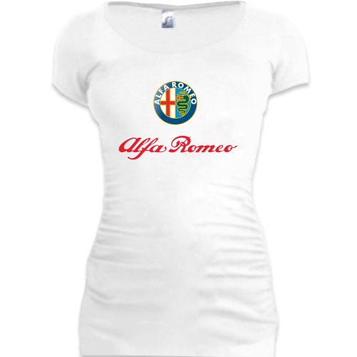 Женская удлиненная футболка Alfa Romeo