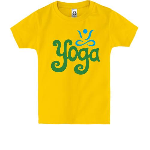 Детская футболка с надписью Yoga