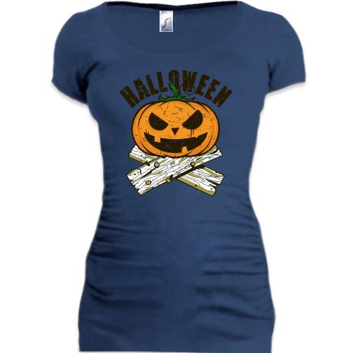 Подовжена футболка з гарбузом Halloween
