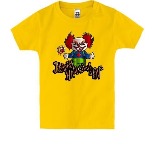 Детская футболка с клоуном и леденцом