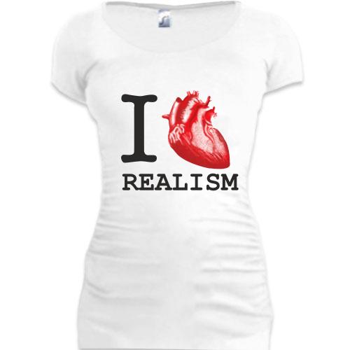 Женская удлиненная футболка Я люблю реализм