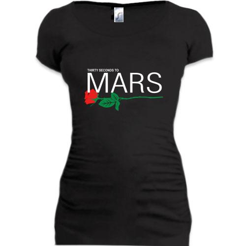 Женская удлиненная футболка Thirty seconds to mars