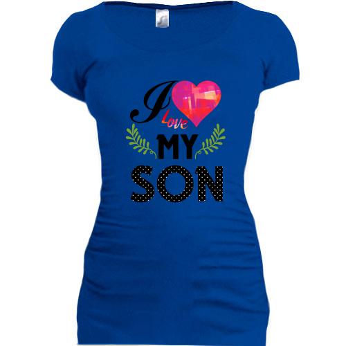 Подовжена футболка I love my son