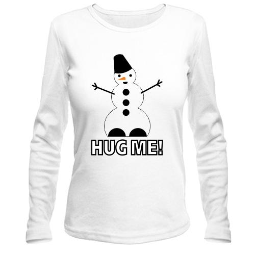 Жіночий лонгслів зі сніговиком Hug me!