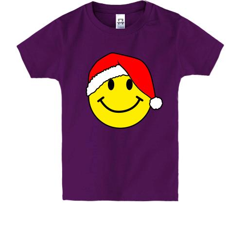 Дитяча футболка з новорічним смайликом
