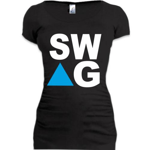 Женская удлиненная футболка SW-AG Triangle