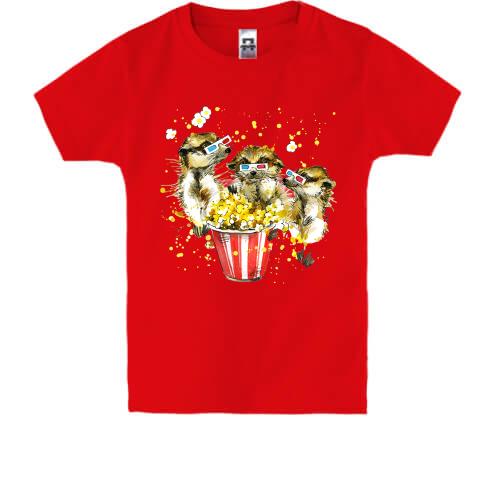 Детская футболка с сусликами и попкорном