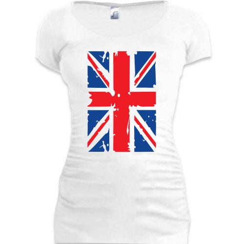 Женская удлиненная футболка Британский флаг