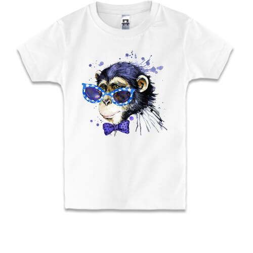 Детская футболка с обезьяной в очках