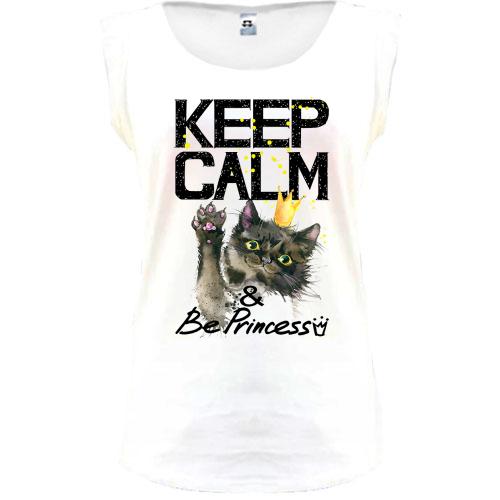 Футболка с котенком Keep calm and be princess
