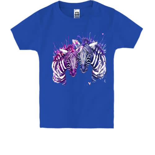 Детская футболка с влюблёнными зебрами