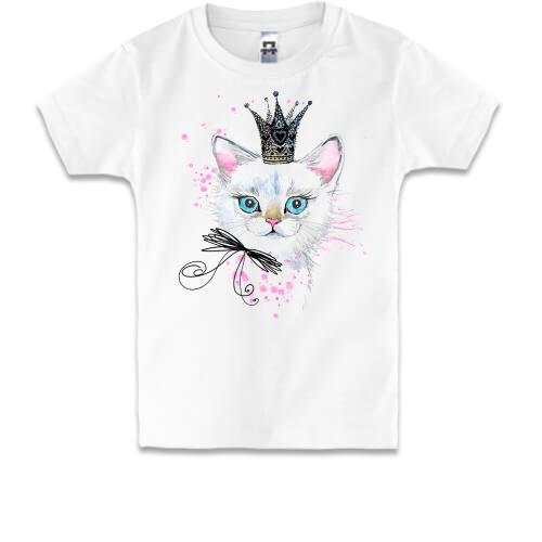 Дитяча футболка з кішкою в короні