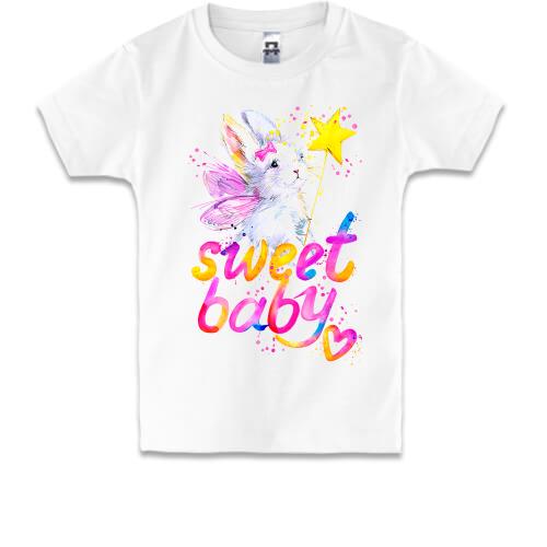 Детская футболка Sweet baby с зайчиком