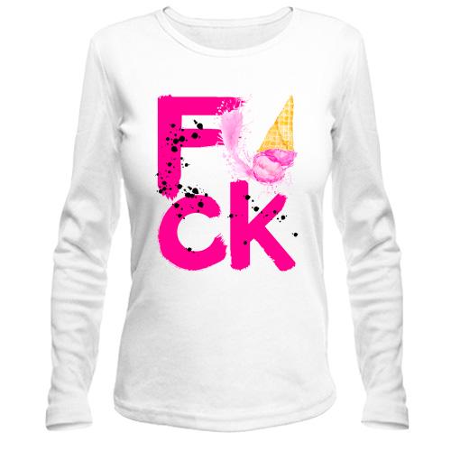 Жіночий лонгслів F_ck Ice Cream (pink)