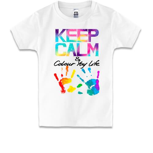 Детская футболка Keep calm and colour  your life
