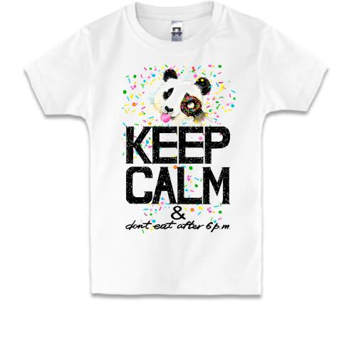 Детская футболка Keep calm and don't eat after 6 pm с пандой