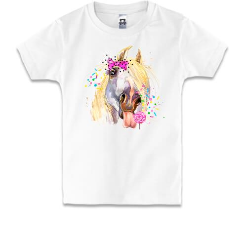 Дитяча футболка з гламурним конем