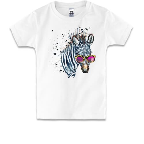 Дитяча футболка з гламурною зеброю (2)