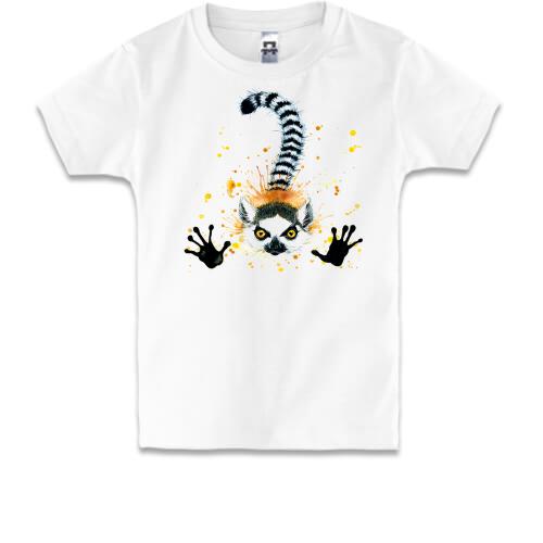 Детская футболка с акварельным лемуром (2)
