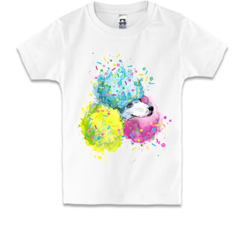 Дитяча футболка з барвистим пуделем