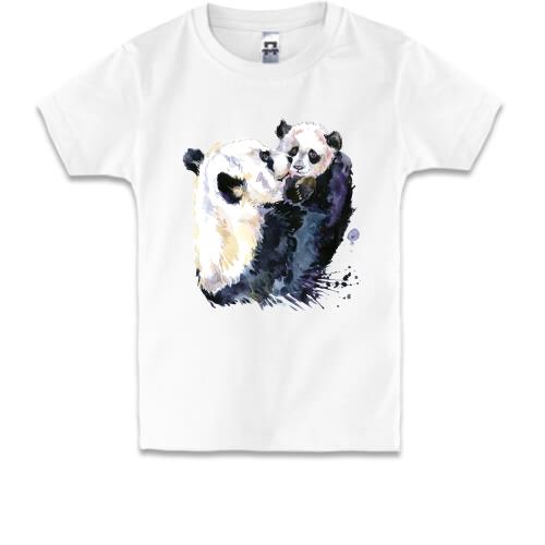 Детская футболка с пандами 