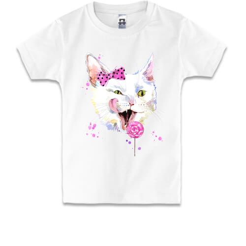Детская футболка с кошкой 