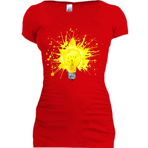 Подовжена футболка з лампочкою-сонцем