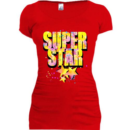 Подовжена футболка Super star (зірки)