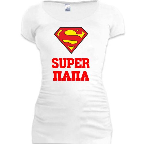 Женская удлиненная футболка Super папа