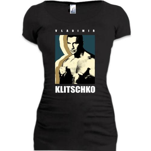 Женская удлиненная футболка Владимир Кличко