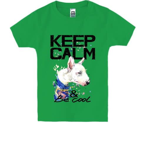 Дитяча футболка з бультер'єр Ceep calm and be cool