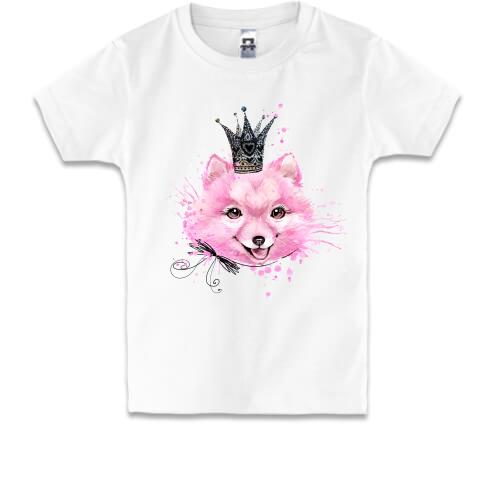 Детская футболка с собачкой Шпиц принцесса