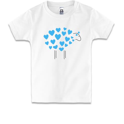 Дитяча футболка Ягня з сердечок