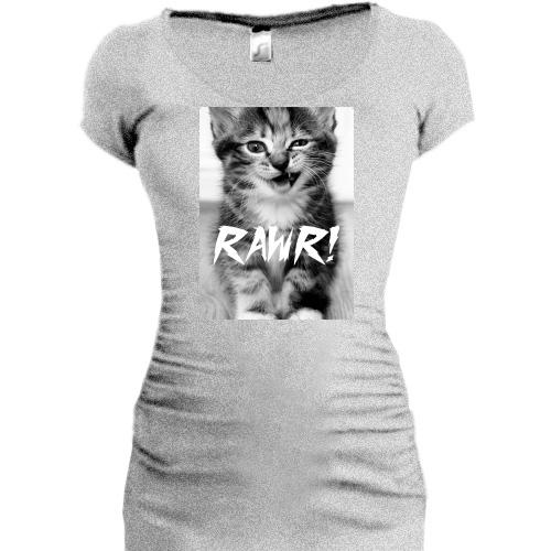 Подовжена футболка Rawr кіт
