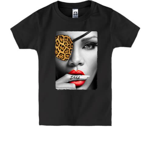 Детская футболка Девушка с повязкой леопарда