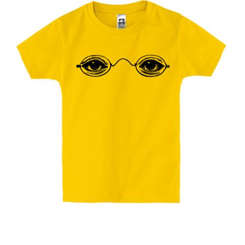 Дитяча футболка з очима в окулярах